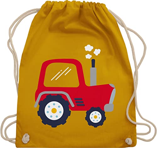 Turnbeutel Rucksack - Traktoren - Taschen - Kinder Traktor - Unisize - Senfgelb - kindergarten sportbeutel geschenk kinderbeutel beutel für wechselwäsche stofftasche kita wäschebeutel tasche von Shirtracer