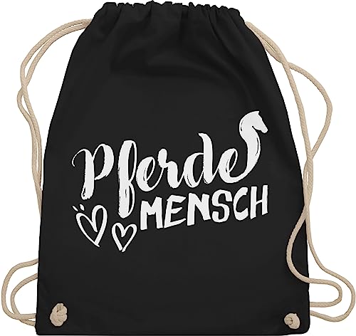 Turnbeutel Rucksack - Pferde - Taschen - Pferdemensch - Unisize - Schwarz - geschenke für reiterin stalltasche pferd pferdeliebhaber beutel pferdebeutel reiten sporttasche pferderucksäcke von Shirtracer