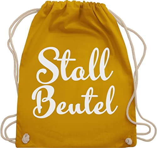 Shirtracer Turnbeutel Rucksack - Pferde - Taschen - Stallbeutel Bubble Schrift - Unisize - Senfgelb - sprüche mit pferd mädchen geschenk+für+pferdeliebhaber pferdeliebhaber geschenk reitbedarf von Shirtracer