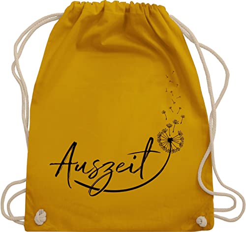 Turnbeutel Rucksack - Sprüche Statement - Auszeit Entspannung Relaxen Pusteblume - Unisize - Senfgelb - beutel mit kordelzug stoffbeutel stofftasche turnsackerl baumwolle stoff turn baumwoll für von Shirtracer