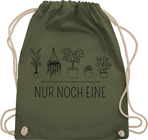 Turnbeutel Rucksack - Sprüche Statement - Nur noch eine Pflanze - Gärtner Geschenk Gärtnerin Pflanzenliebhaber Garten Gartenliebhaber - Unisize - Olivgrün - mit spruch plant statements pflanzen von Shirtracer