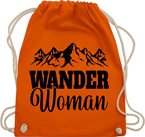 Turnbeutel Rucksack - Wander Woman - Geschenk für Wanderin - Unisize - Orange - sportbeutel baumwolle stoff kordel gehe wandern sportsack wandershirts beutel berg sportrucksack wanderwomen von Shirtracer