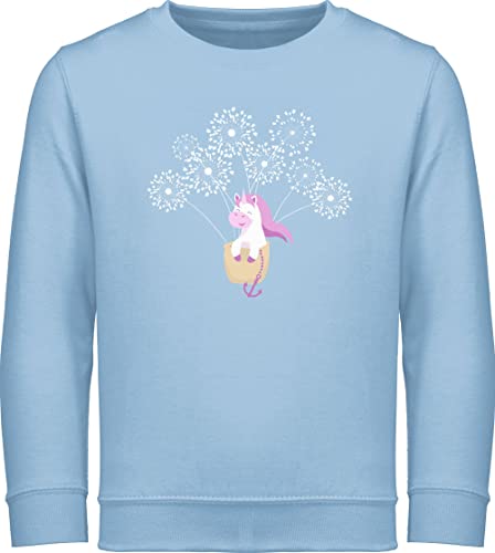 Shirtracer Sweatshirt Kinder Pullover für Jungen Mädchen - Trend Kinderkleidung und Co - Einhorn Pusteblume - 140 (9/11 Jahre) - Hellblau - Sweater Baumwolle tiermotiv kindersweatshirts Tieren von Shirtracer