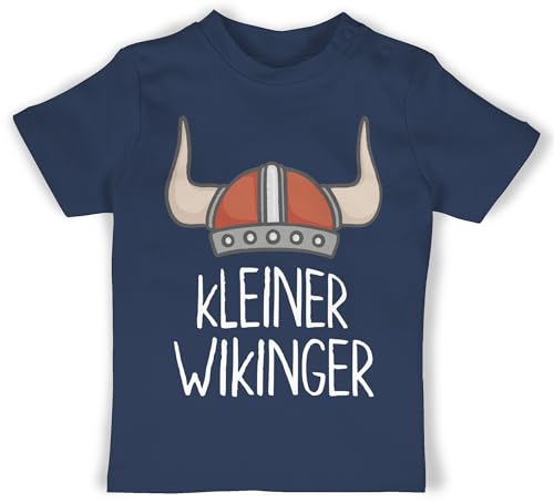 Baby T-Shirt Mädchen Jungen - & Walhalla - Kleiner Wikinger weiß - 12/18 Monate - Navy Blau - t- Shirt Helm t-Shirts Shirts Tshirt babyshirts Babykleidung t Kurzarm für Viking von Shirtracer