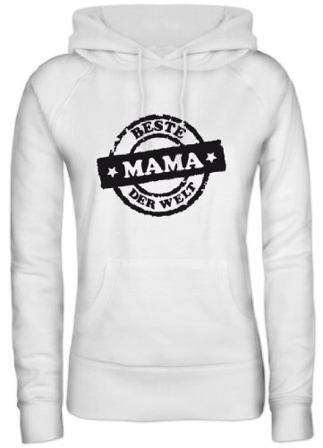Shirtstreet24, Beste Mama der Welt Stempel, Muttertag Mutter Lady/Girlie Kapuzen Hoodie Pullover, Größe: M,Weiß Shirtstreet24, Beste Mama der Welt Stempel, Muttertag Mutter Lady/Girlie Kapuzen Hoodie Pullover, Größe: M,Weiß von ShirtStreet