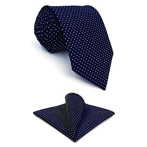 Shlax&Wing Größe Punkte Blau Navy Herren Mehrfarbigs Krawatte For Männer Seide von S&W SHLAX&WING