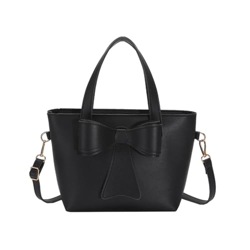 Damen Bowknot Bucket Bags Mädchen Stil Schulter Crossbody Bag Niedliche Handtaschen, Schwarz von Shntig