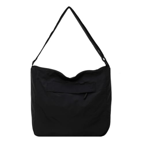 Damen-Umhängetasche, Nylon, leicht, Turnbeutel, große Kapazität, Schultertasche, Schwarz von Shntig