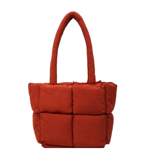 Leichte und tragbare Handtasche für Damen, große Puffertasche, perfekt für Arbeit, Einkaufen und Verabredungen, Orange von Shntig