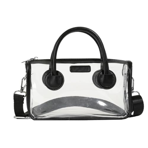 Praktische und modische transparente PVC-Handtasche für Damen, Schwarz von Shntig