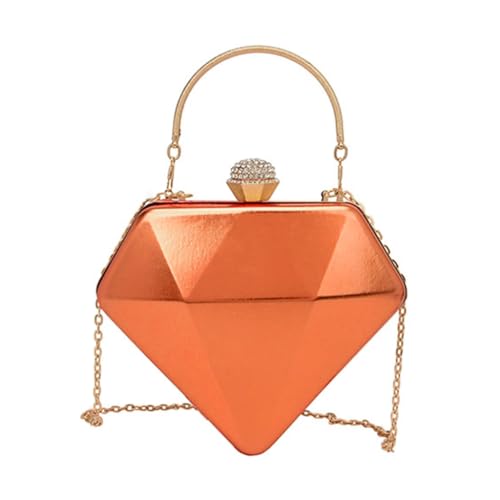 Stilvolle Damen-Acryl-Tasche mit Kettenriemen, modische und langlebige Handtasche, Orange von Shntig