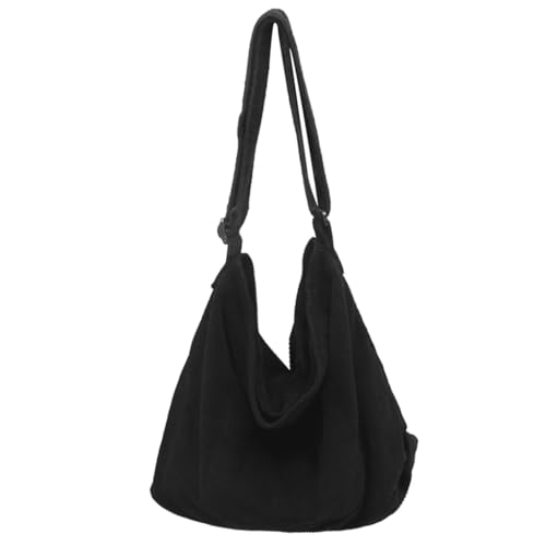 Umhängetasche für Teenager, Einkaufstasche, praktische Kuriertasche, leicht, für Damen, Mädchen, einfarbig, Crossbody-Tasche, Schwarz von Shntig