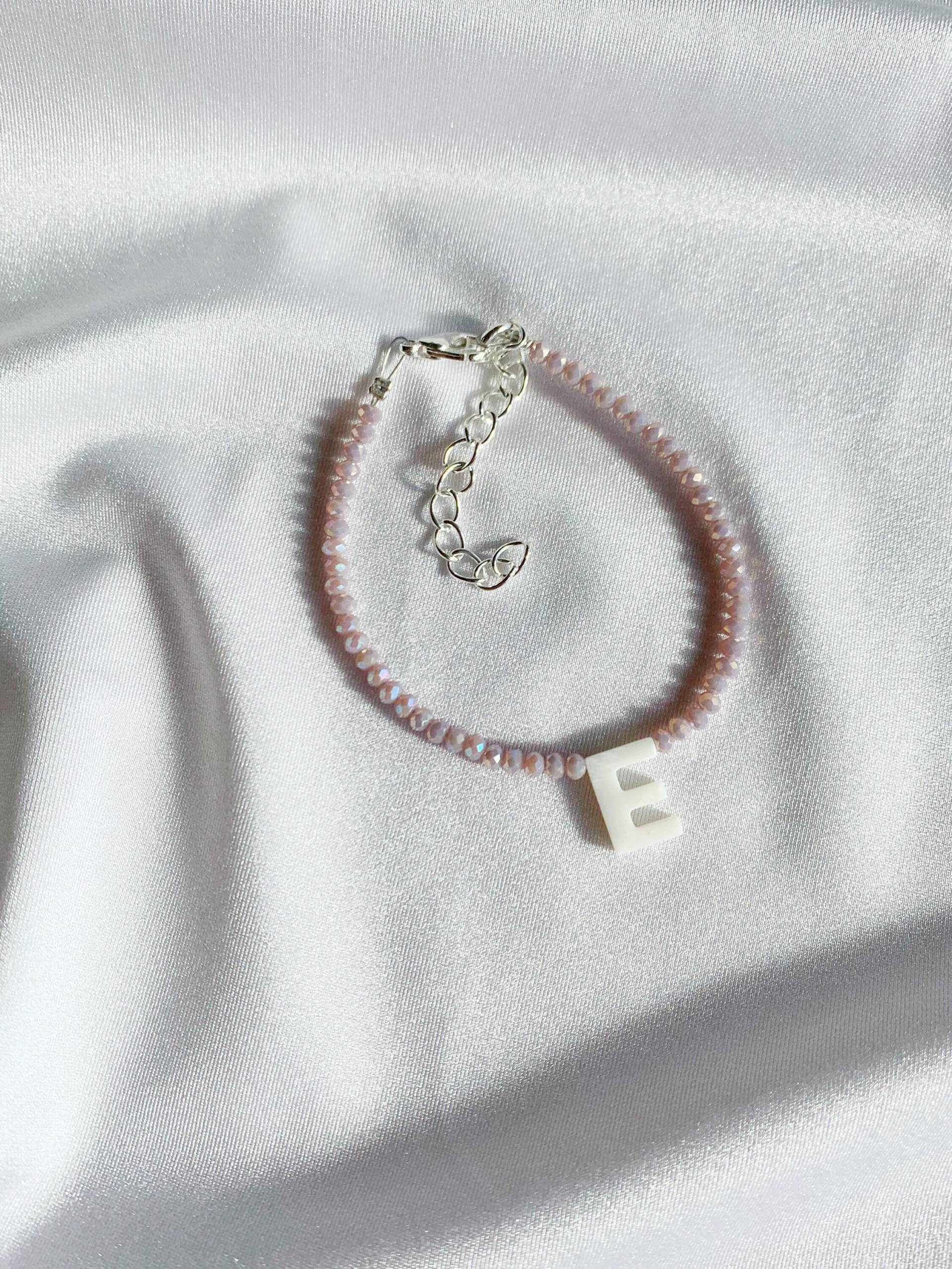 Personalisiertes Armband Oder Fußkettchen Mit Farbigen Glasperlen - 24 Farboptionen Versilbert, 925 Silber, Vergoldetem Verschluss von ShopACQ