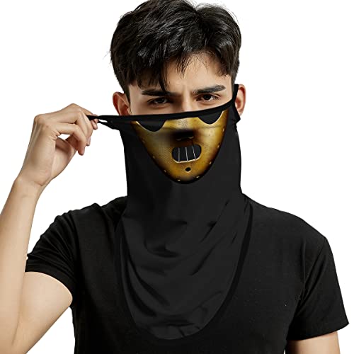 ShopINess Unisex Bandana Gesichtsmaske Schal Gesicht mit Ohrschlaufen Rave Sturmhaube Hals Gamaschen Staubtuch Waschbare Wind Motorrad Maske - Hannibal Lecter von ShopINess