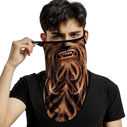 ShopINess Unisex Bandana Gesichtsmaske Schal Gesicht mit Ohrschlaufen Rave Sturmhaube Hals Gamaschen Staubtuch Waschbare Wind Motorrad Maske - Chewbacca von ShopINess