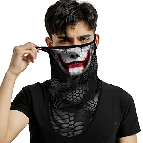 ShopINess Unisex Bandana Gesichtsmaske Schal Gesicht mit Ohrschlaufen Rave Sturmhaube Hals Gamaschen Staubtuch Waschbare Wind Motorrad Maske - Joky von ShopINess