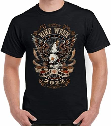 Short 2022 Bike Week Daytona Beach Vintage Eagle T-Shirt, Schwarz , XL von Short