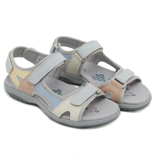 Orthopädische PU leather sandalen damen sommer, Sommerschuhe Bequeme strandschuhe schuhe Strand Sandalen Vintage Lässige Rutschfest Atmungsaktiv Open Toe Römische Sandaletten(Size:EU 39,Color:Apricot) von Shorts Collection