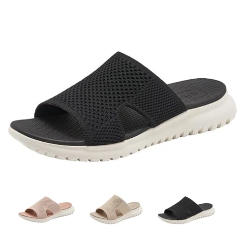 Orthopädische hausschuhe damen sommer, Schuhe mit keilabsatz für damen sommer sandalen mit Fußgewölbeunterstützung Sommer Rutschfest Sandaletten, Freizeit Hausschuhe für Frauen(Size:EU 39,Color:Black) von Shorts Collection