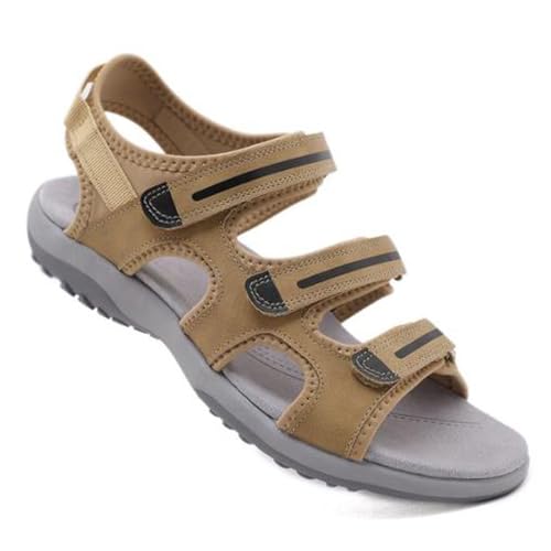 Orthopädische sandalen damen PU leder, Offener Zeh sandaletten damen sommer aus PU-Leder rutschfeste Elegante Sandalen mit Fasciitis-Sohlen für Hallux Valgus Bunion RöMersandalen Damen(Size:EU 38,Colo von Shorts Collection