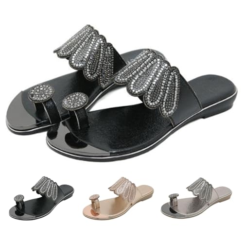 Orthopädische sandalen damen hallux, Sandalen damen sommer outdoor orthopädische sandalen Zehentrenner Beach Sandalen Mode Plattform Open Toe Schuhe Strandsandalen(Size:EU 42,Color:Black) von Shorts Collection