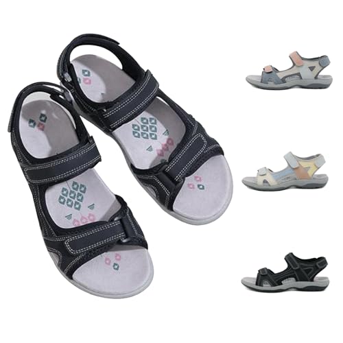 Orthopädische sandalen damen mit klettverschluss, Orthopädische sandalen damen arch support rutschfeste Elegante Sandalen mit Fasciitis-Sohlen für Hallux Valgus Bunion(Size:EU 36,Color:Black) von Shorts Collection