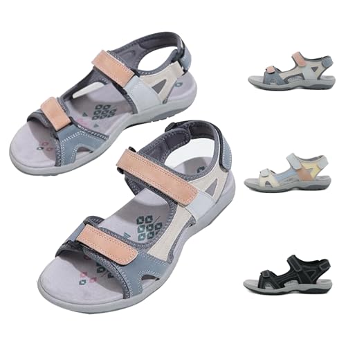 Orthopädische sandalen damen mit klettverschluss, Orthopädische sandalen damen arch support rutschfeste Elegante Sandalen mit Fasciitis-Sohlen für Hallux Valgus Bunion(Size:EU 36,Color:Gray) von Shorts Collection