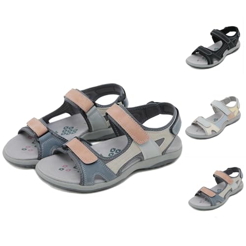 Orthopädische sandalen für sommer damen, Sommer sandalen fußgewölbeunterstützung verstellbaren Trägern und Sandalen mit ergonomischer Sohle für Spaziergänge, Freizeit, Wandern(Size:EU 38,Color:Gray) von Shorts Collection