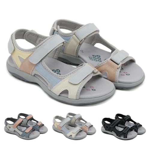 Orthopädische schuhe damen sommer sandalen, Orthopädische Sandalen zur unterstützung des fußgewölbes aus PU-Leder rutschfeste Elegante Sandalen mit Fasciitis-Sohlen(Size:EU 36,Color:Apricot) von Shorts Collection