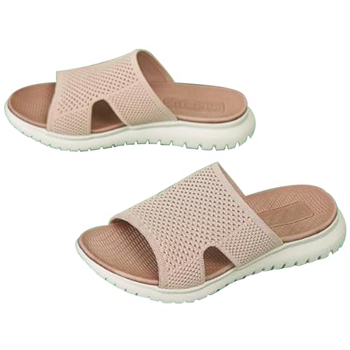 Orthopädische slide sportsandalen, Leichte bequeme sandalen damen mit Fußgewölbeunterstützung, Sommer Rutschfest Sandaletten Mesh Weiche Sohle Casual Damenschuhe(Size:EU 36,Color:Pink) von Shorts Collection