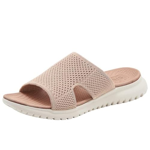 Sandalen damen sommer outdoor orthopädische sandalen stricken leichte, Bequeme sandalen damen sommer mit Fußgewölbeunterstützung Rutschfest Sandaletten Freizeit Hausschuhe(Size:EU 35,Color:Pink) von Shorts Collection