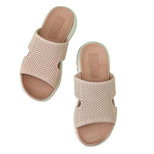 Sommer waschbare slingback orthopädische slide sport sandalen, Sommer sandalen damen bequem Open Toe Wedges Strand im Freien Outdoor Wassersandalen Casual Strick Sandalen(Size:EU 36,Color:Pink) von Shorts Collection