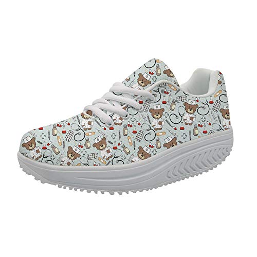 Showudesigns Damen Bequem Sneaker Schuhe Wedges Fitnessschuhe Shape-up Keile Plattform Walkingschuhe Cartoon Bear Grau EU39 Showudesigns Damen Bequem Sneaker Schuhe Wedges Fitnessschuhe Shape-up Keile Plattform Walkingschuhe Cartoon Bear Grau EU39 von Showudesigns
