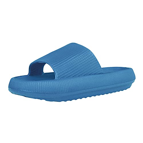 Shujin Schlappen Unisex Badelatschen Bequem Wolken Slipper Super Weich Dick Anti-Rutsch Hausschuhe Herren Damen Sommer Pantoletten Cloudyzz latschen(Blau,EU 40/41) von Shujin