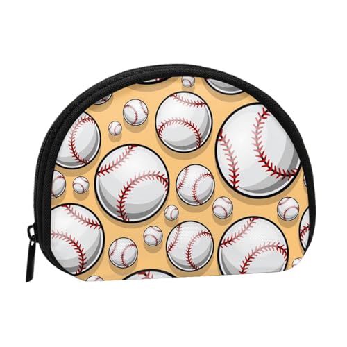 Sea Life Muschel-Aufbewahrungstasche, Mini-Tasche, Geldbörse, Wickeltasche für Damen, Mädchen, Kinder, Baseball-Muster-Softball-Ball, Sport-Design, Einheitsgröße von Shunieg