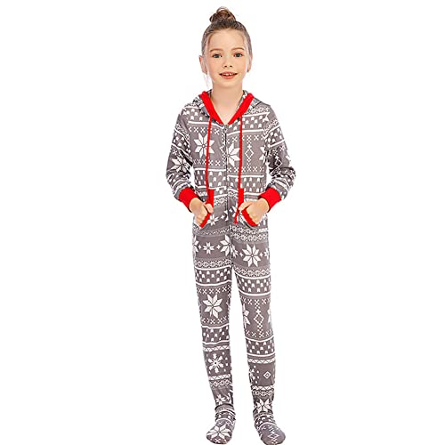 ShuoBeiter Familie Matching Weihnachten Onesies Pyjamas, Urlaub niedlich gedruckt Homewear (150, Z3) von ShuoBeiter