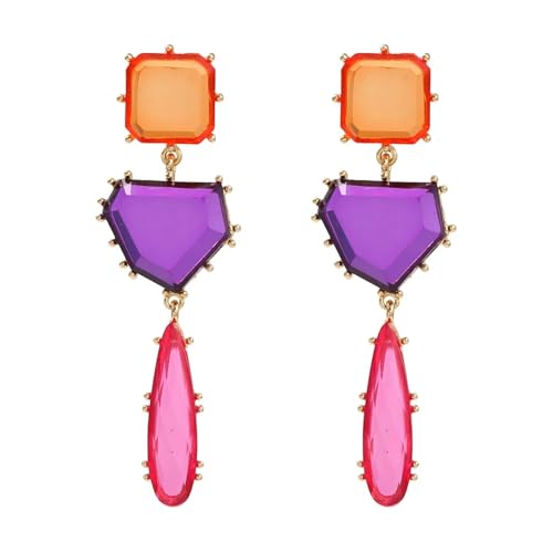 Ohrringe Ohrstecker Damen Schmuck Earrings Hochzeit Geometrische Ohrhänger Für Frauen Partyzubehör Orange von SiVaji