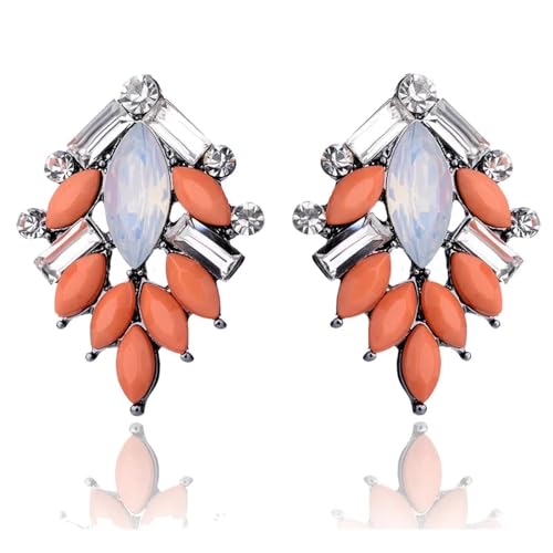 Ohrringe Ohrstecker Damen Schmuck Earringsklassische Baumform Ohrstecker Frauen Ohrringe Orange von SiVaji