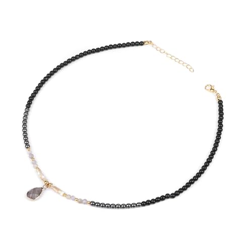 SiVaji Halskette Ketten Schmuck Herren Frauen Anhänger Necklace Perlen Anhänger Perlen Halsketten Hochzeit Halskette Für Frauen 11.Greyachat von SiVaji