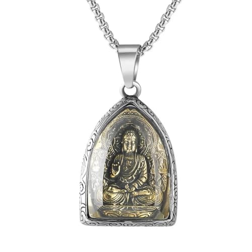 SiVaji Halskette Ketten Schmuck Herren Frauen Anhänger Necklace Retro Tathagata Buddha Anhänger Halsketten Männer Und Frauen Accessoires Halskette von SiVaji