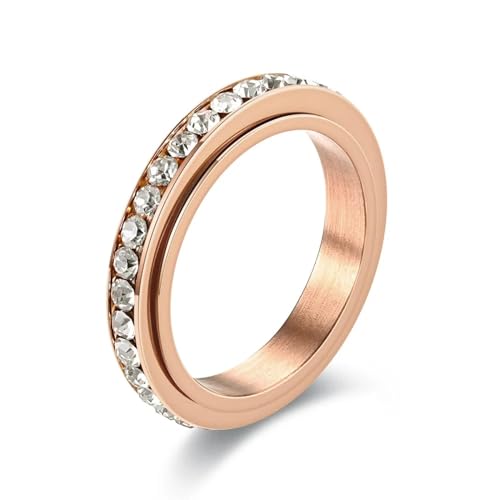 SiVaji Ring Ringe Damen Bijouterie Herren 4Mm Ringe Für Frauen Männer Ringe Paar Hochzeitsfeier 10 Rosegoldcolor von SiVaji