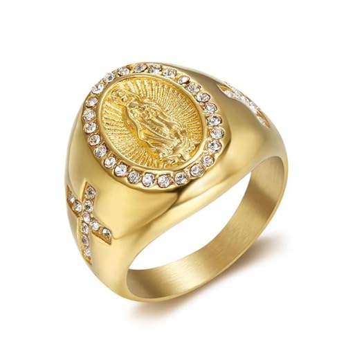 SiVaji Ring Ringe Damen Bijouterie Herren Ringe Für Damen Herren Ring Hip Hop 12 Goldfarbe von SiVaji