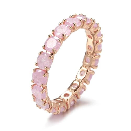 SiVaji Ring Ringe Damen Bijouterie Herren Runder Ring Für Damen Ring Ehering 9 Pink von SiVaji