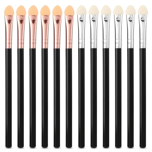 Sibba 12 Stück Lidschatten-Applikatoren Lidschattenpinsel Set Makeup-Pinsel Augenpinsel Eyeshadow Schminkpinsel Schwamm Applikatoren Pinsel zum Blending Blending Brush Pinselset für Frauen und Mädchen von Sibba