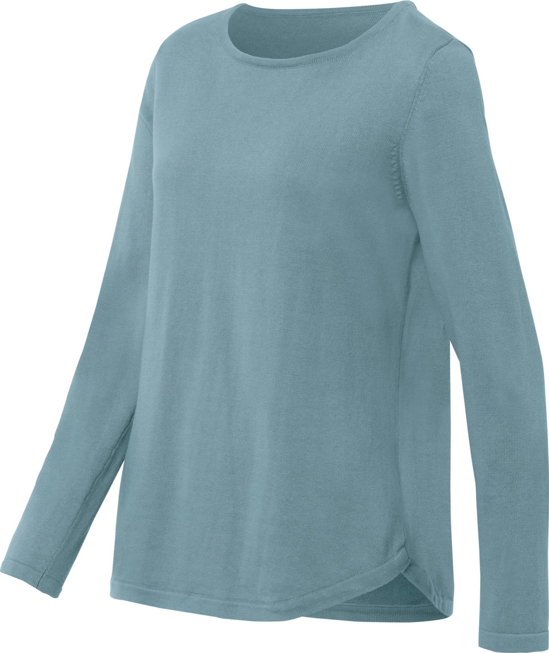 Sieh an! Damen Baumwollpullover mit überlappendem Saum, aqua von Sieh an!