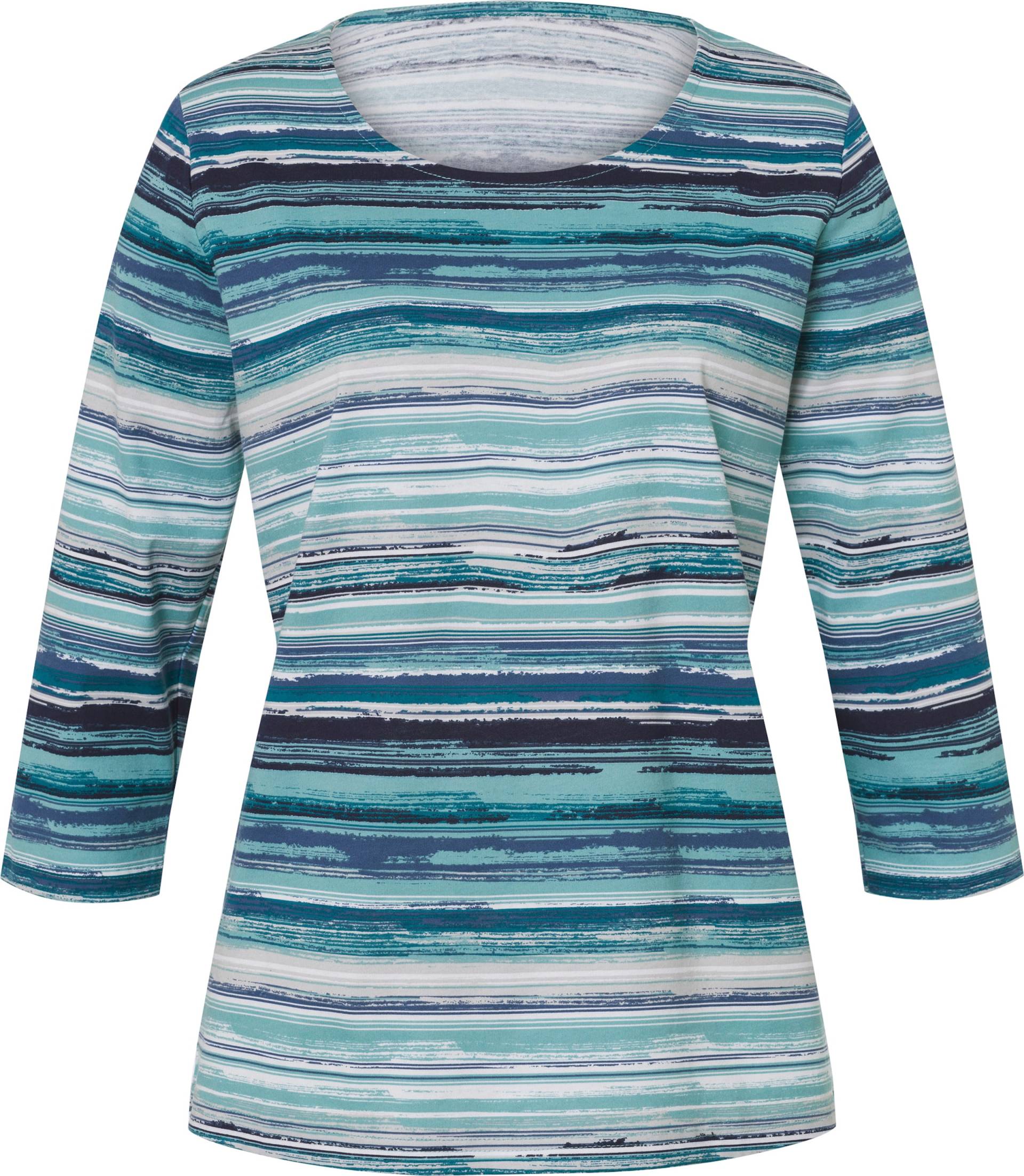 Sieh an! Damen 3/4-Arm-Shirt mit Streifen-Muster, marine-ozean-bedruckt von Sieh an!