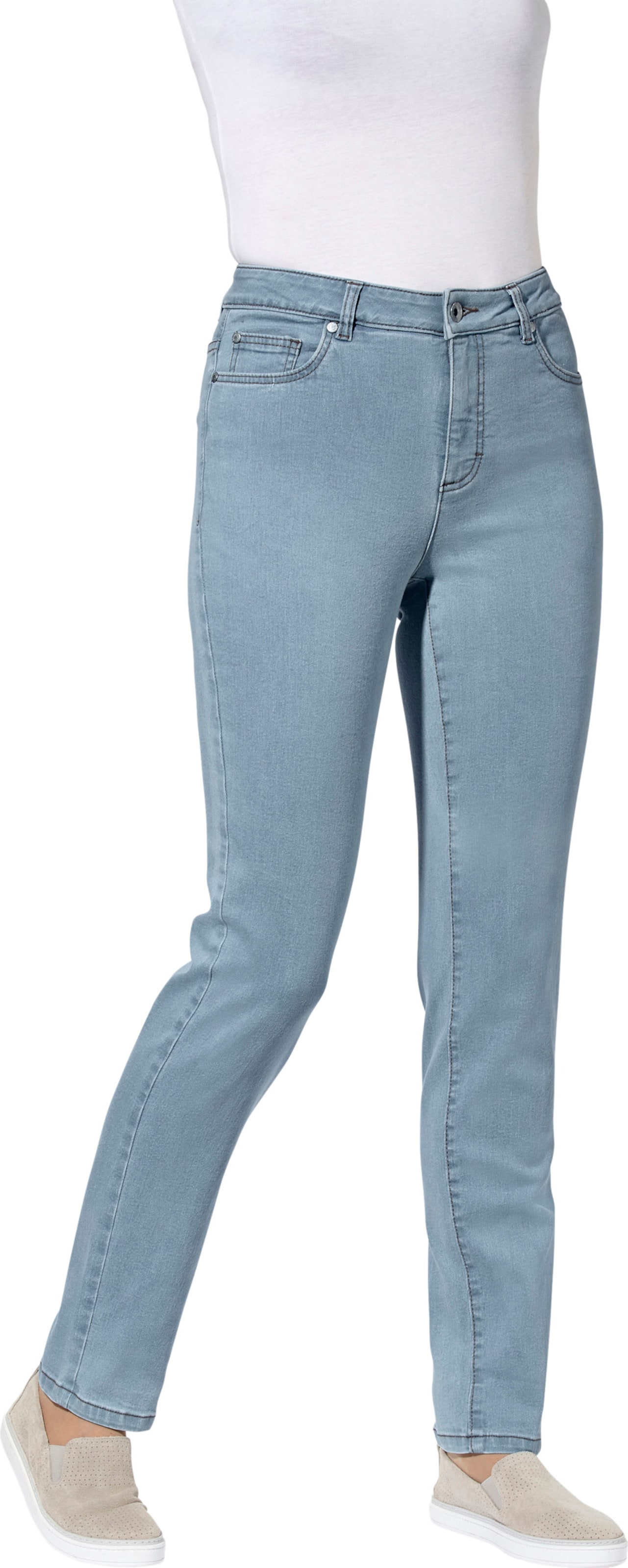 Sieh an! Damen 5-Pocket-Jeans, hellblau von Sieh an!