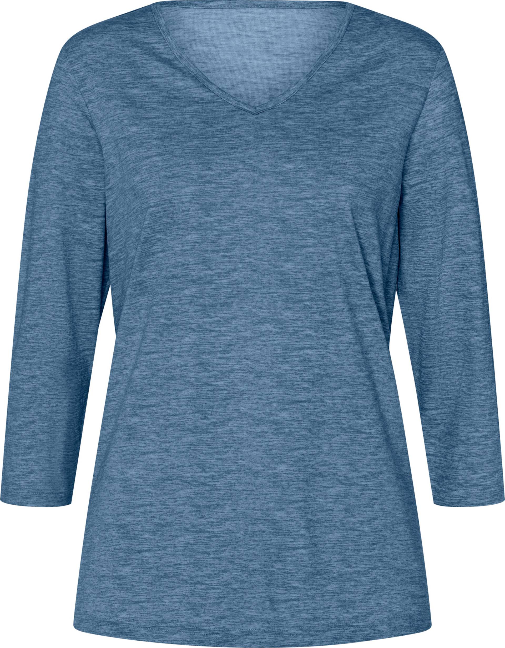 Sieh an! Damen 3/4-Arm-Shirt in Melange-Optik, dunkelblau-meliert von Sieh an!