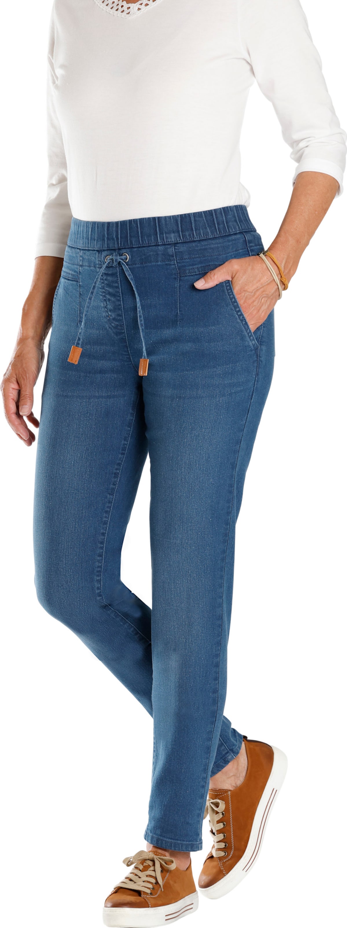 Sieh an! Damen Schlupfjeans, blue-stone-washed von Sieh an!