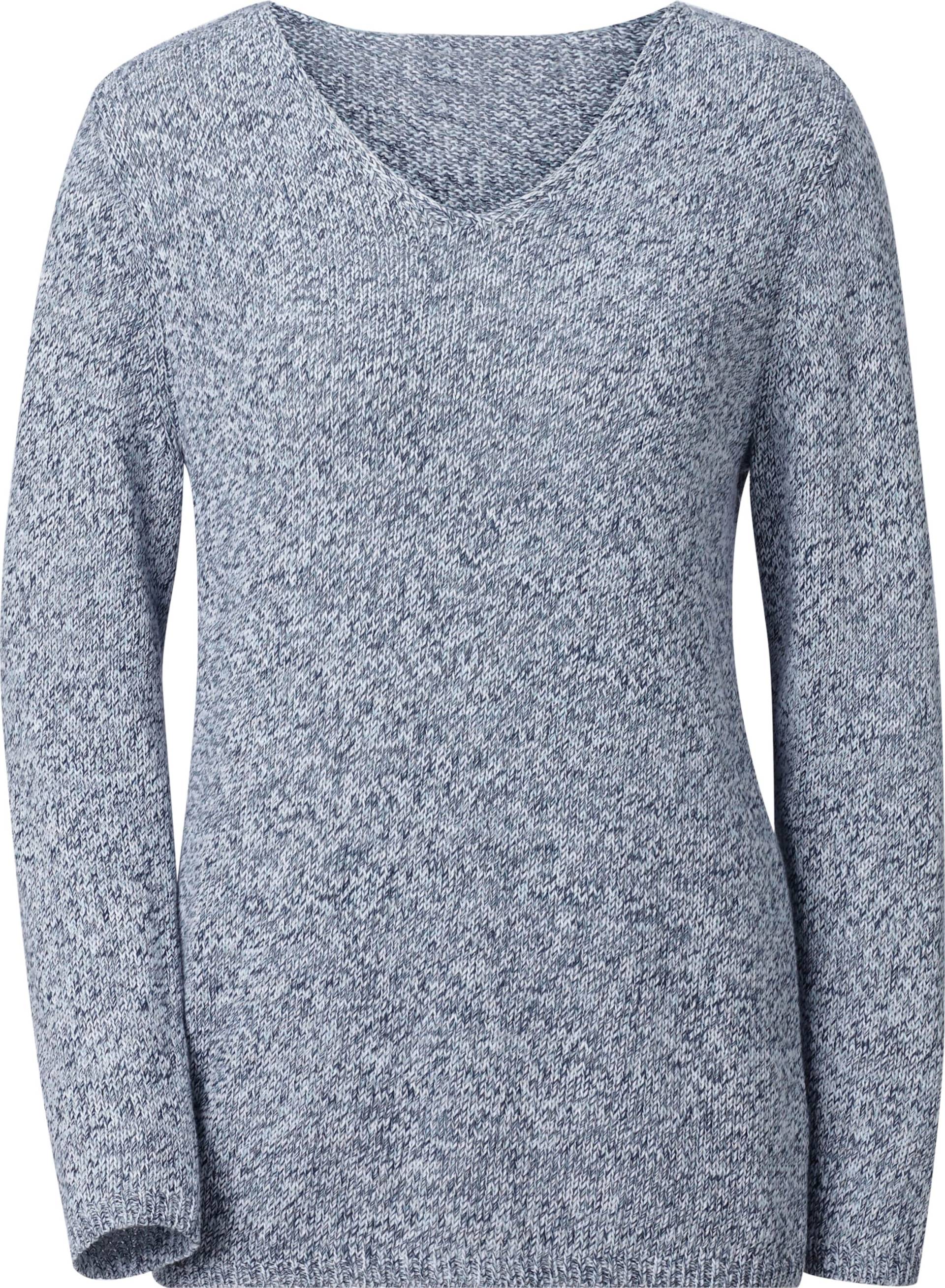 Sieh an! Damen Strickpullover aus Melangegarn, blau-meliert von Sieh an!